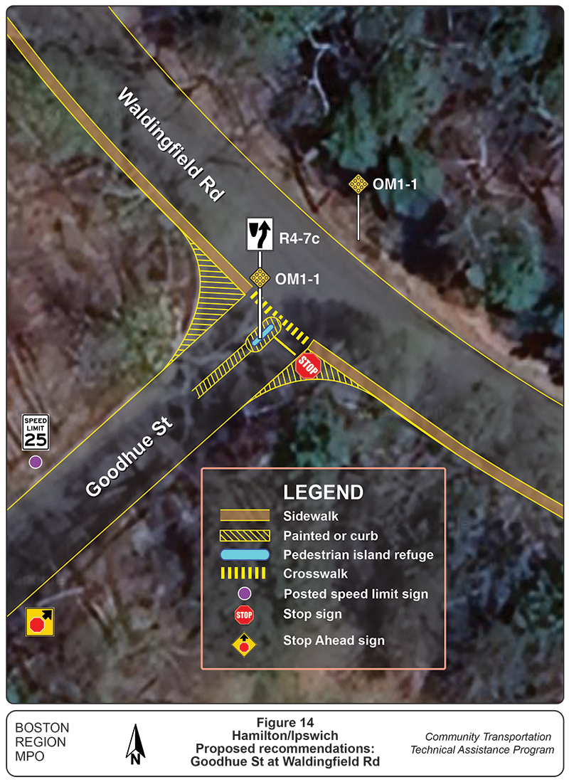 Figure outlines the proposed traffic-calming strategies at the intersection of Goodhue Street at Waldingfield Road Figure outlines the proposed traffic-calming strategies at the intersection of Goodhue Street at Waldingfield Road